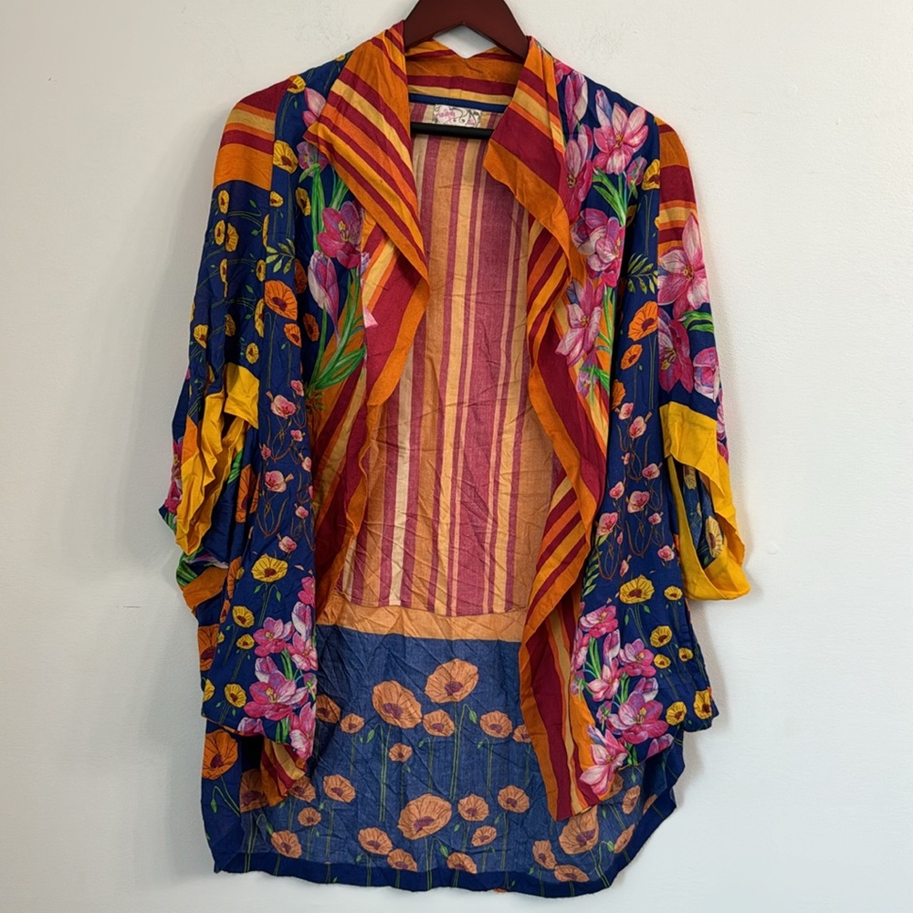 Free people all tous Colorful Striped Floral Kimono - Picture 5 of 14